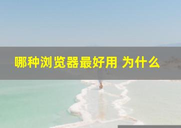 哪种浏览器最好用 为什么